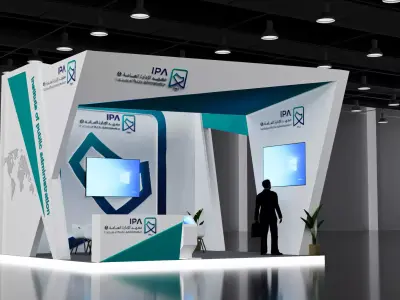 booth 6x5 3 side open  3D model