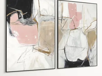 Plaster Two Photo Frame 517 Low-poly 3D model