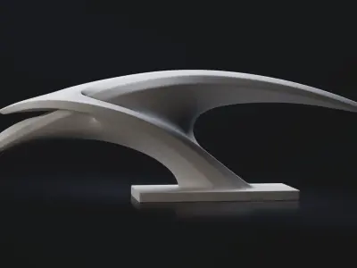 Modern abstract sculpture 022 Low-poly 3D model