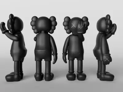 Kaws Figure Low-poly 3D model