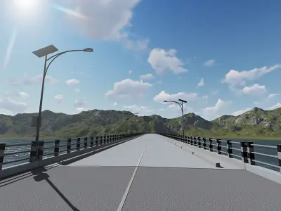 Bridge Concret Low-poly 3D model Low-poly 3D model