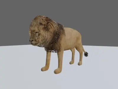 Lion - Leao Low-poly 3D model