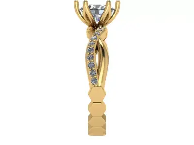 criss cross oval solitaire ring   3D print model