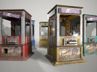 Pack Claw Mashines Game Ready  Low-poly 3D model