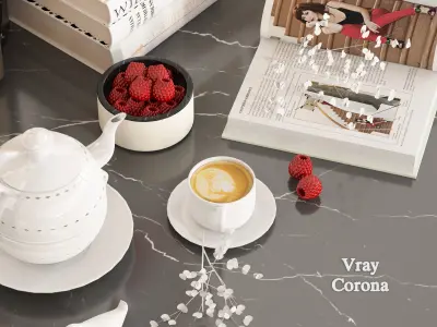 decorative set 66 Low-poly 3D model