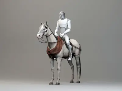 Classic Horse - Medieval Type Low-poly 3D model