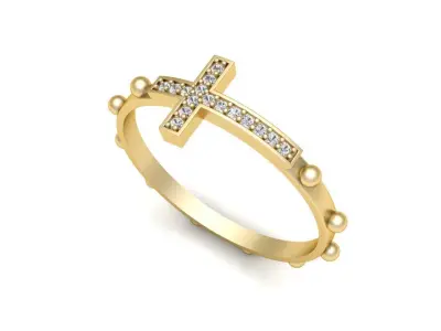 Jesus cross ring 3D print model