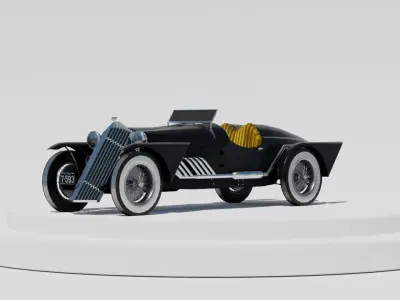 Vintage Car Low-poly 3D model