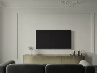 Modern living room dining room interior scenes 503 3D model