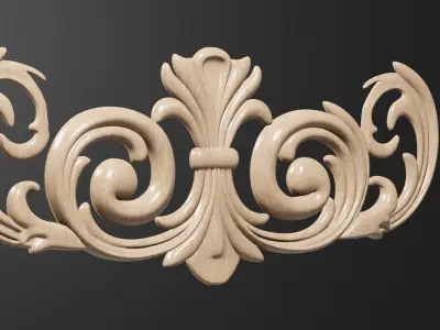 Flower Decor for wood carving 3D print model 2