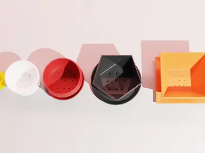 Vase 3D Print Model geometric planter 3D print model