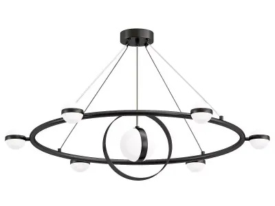 raise-p436 circular chandelier with glass shades 3D model