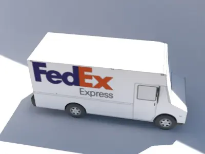 FedEx van lowpoly Low-poly 3D model
