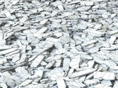 Mulch of pine bark 3D model
