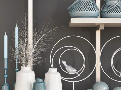 decorative set shelf 3D model buy