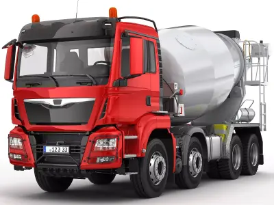 Concrete Mixer Truck 8X4 3D model
