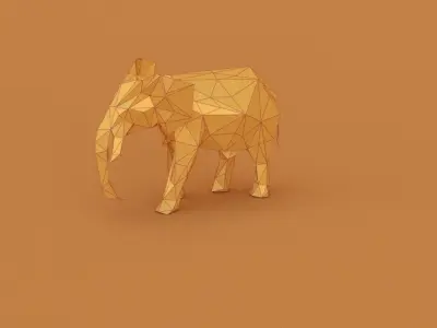 elephant papercraft 3D print Low-poly 3D model 3D model