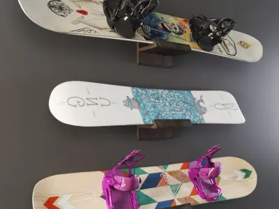 Snowboard storage set 3D model