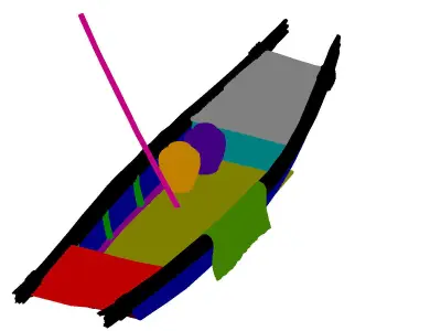 Game Traffic - Small wooden boat 08 3D model