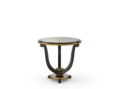 Black round table by Modenese 3D model