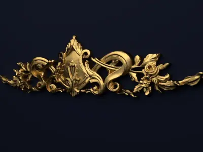 Classic decor ornament v-3D model 39 3D model