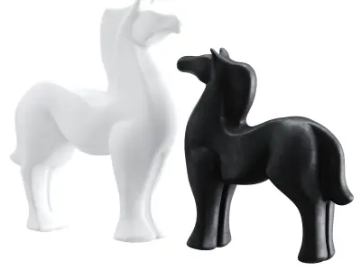Horse statue Low-poly 3D model 4