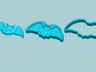 Halloween Molding A01 Bat - Chocolate Silicone Mold 3D print model