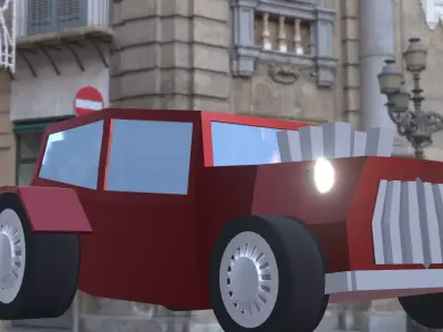 Hot Rod  Low-poly 3D model