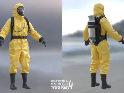 Mens Hazmat Suits 3D Model Collection