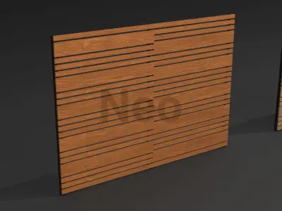 Low-Poly Modern Wooden Fence - Wooden Fence 3D Model Low-poly 3D model