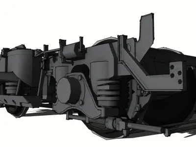Japanese Train Bogey old model 3D model
