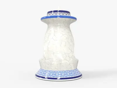 Candle holder traditional Low-poly 3D model