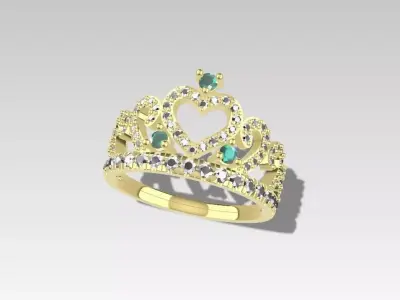 Crown Ring 3D jewelry 3D print model