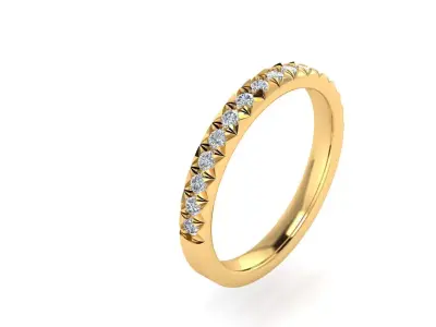 French pave setting Ring 3D print model