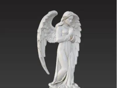 Guardian Angel Statue  Marble Cemetery Monument Low-poly 3D model
