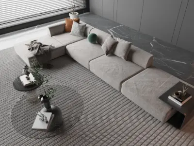 Modern living room-7 3D model