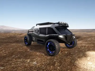 Sci-Fi Offroad Vehicle Low-poly 3D model