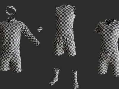 3 Tennis outfits 3D model