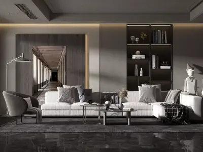 Luxury Room Style Modern Living 3D model