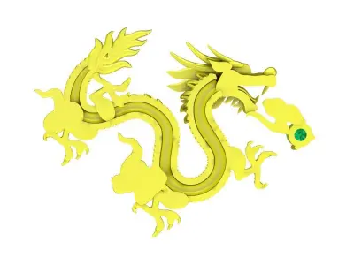 A4604 Diamond Chinese Dragon Jewelry 3D Print 3D print model