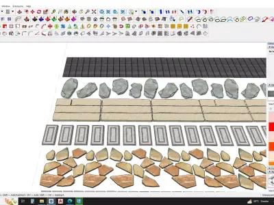 Simple paver stone sketchup 3dsmax model 3D model