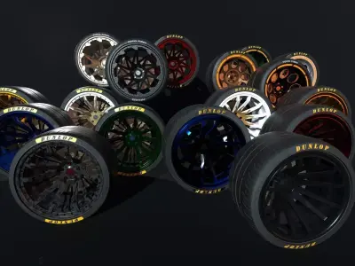 Wheels for supercars  3D Model Pack