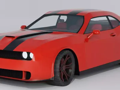 Dodge Challenger 2008 Low-poly 3D model