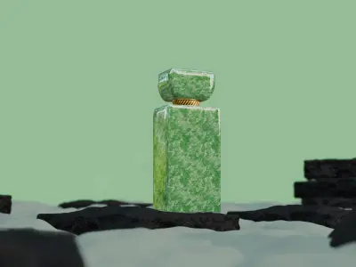 Blender Luxury Perfume Bottle 3D Realistic Render Setup Low-poly 3D model