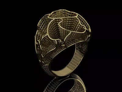 Ultra Vision Ring Gold Jewelry 3D print model 5