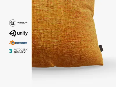 Cushion Orange Denim Low-poly 3D model