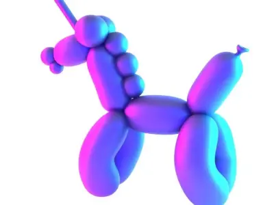 Candy Unicorn Balloon Decoration Props Second Life toy 3D print model