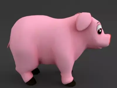 Pig Cartoon Low-poly 3D model
