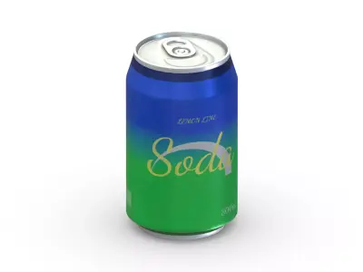 Supermarket Soda Drink Can 04 Low Poly PBR Realistic Low-poly 3D model