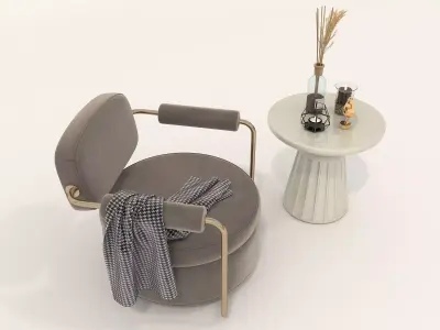 Modern Coffee Table and Armchair Set 56 3D model